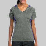 Ladies Heather Colorblock Contender ™ V Neck Tee