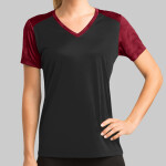 Ladies CamoHex Colorblock V Neck Tee