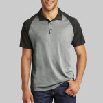 ® PosiCharge ® RacerMesh ® Raglan Heather Block Polo